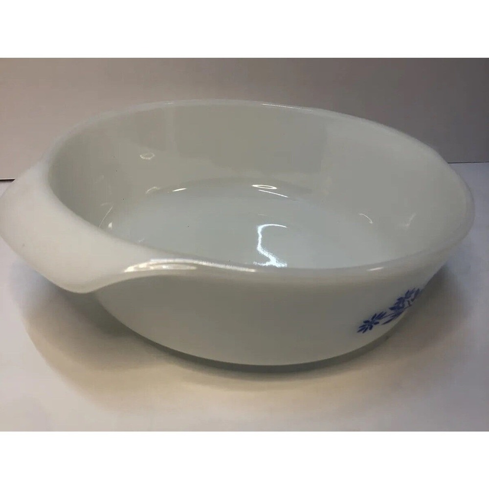 Casserole Dish 1 Quart Fire King Anchor Hocking #436‎ Blue Cornflowers Vintage